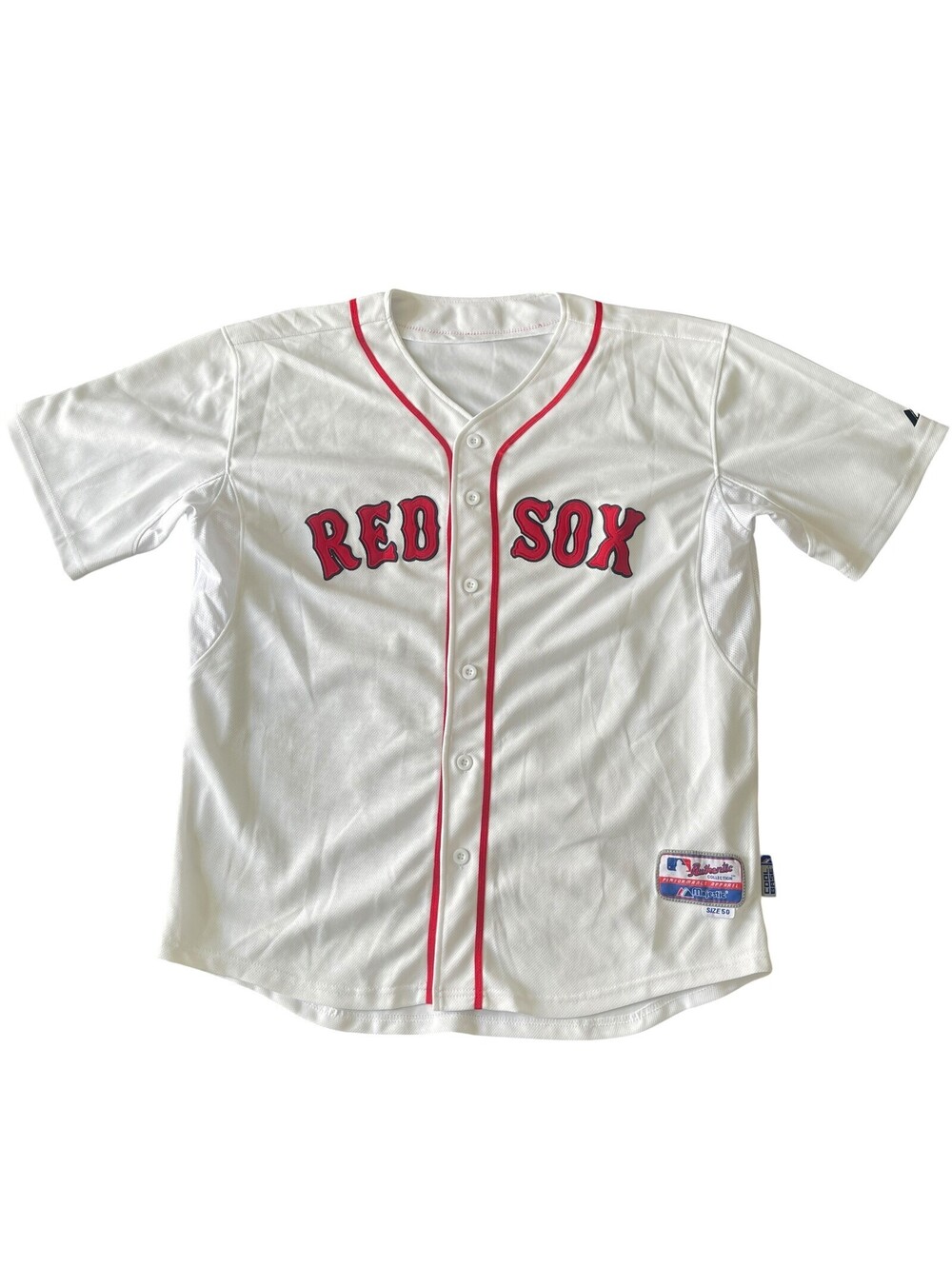 Vintage MLB Boston Red Sox Majestic 28 Baseball Jersey White Size 50